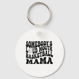 Somebody’s Loud Mouth Sketll Mama Retro Wavy Groov Key Ring