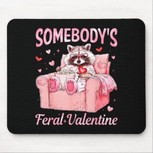 Somebody's Feral Valentine Cute Raccoon Xoxo Valen Mouse Mat