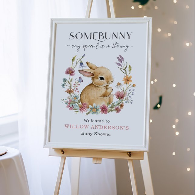 Somebunny Baby Shower Invitation Wildflower Poster (Creator Uploaded)