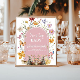 SomeBunny Easter don't say baby baby Shower sign