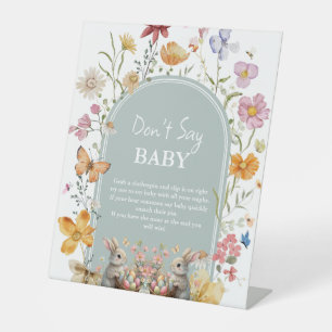 SomeBunny Easter don't say baby baby Shower sign