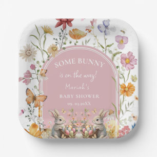 SomeBunny Easter Wildflower Baby Shower Paper Plate