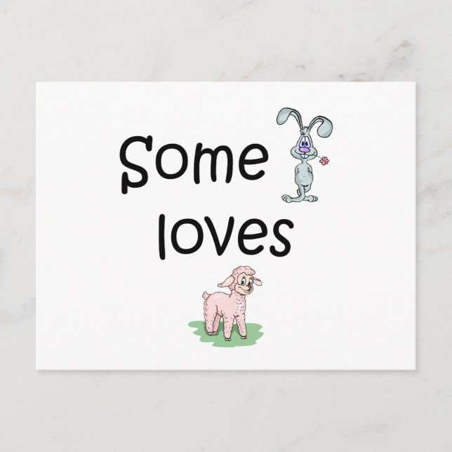 Somebunny Loves Ewe (pics) Postcard (Front)