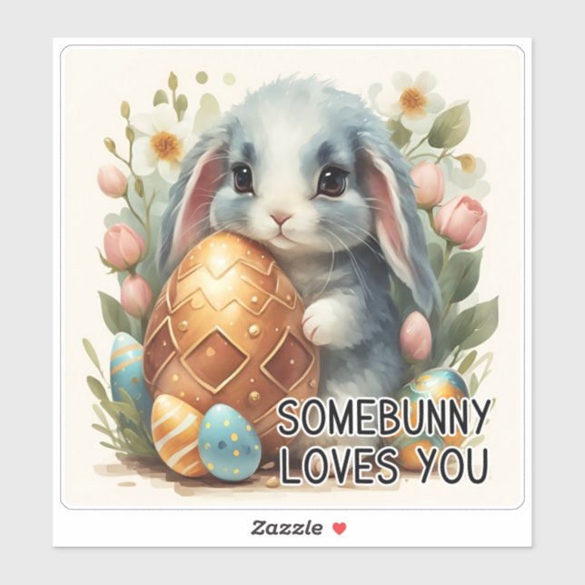 Somebunny Loves You Easter Vinyl Sticker (Sheet)