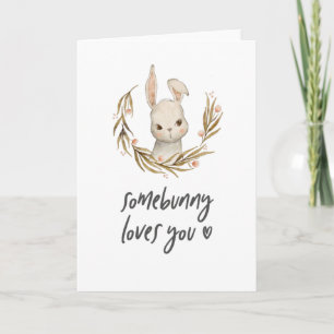 Somebunny Loves You Sweet Rabbit Valentines Card