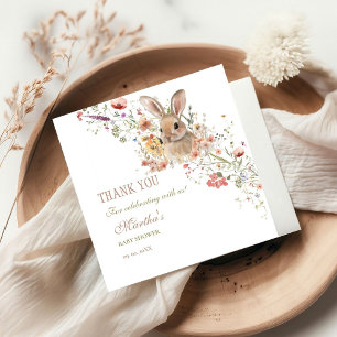 Somebunny on the way Easter Wildflower baby Shower Napkin