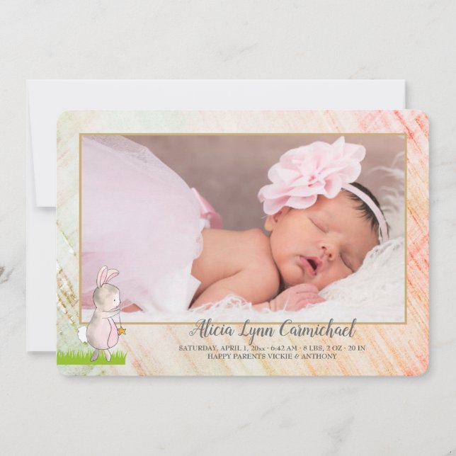 Somebunny Photo Birth Announcement (Front)