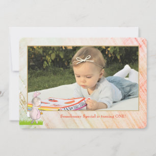 Somebunny Photo Birthday Invitation