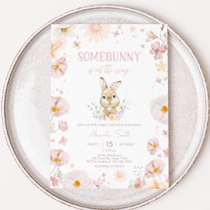 Somebunny Rabbit Baby Shower Invitation