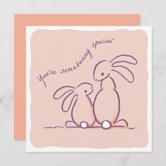Somebunny Special - rabbit Valentine Holiday Card