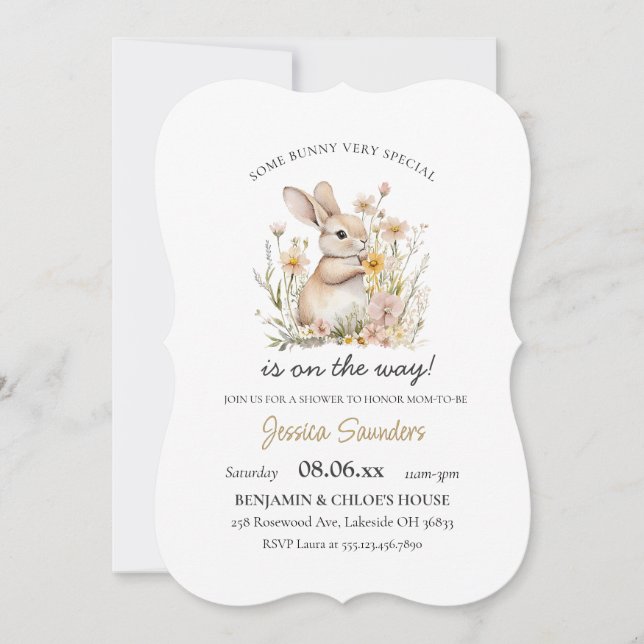 Somebunny Special Wildflowers Spring Baby Shower Invitation (Front)