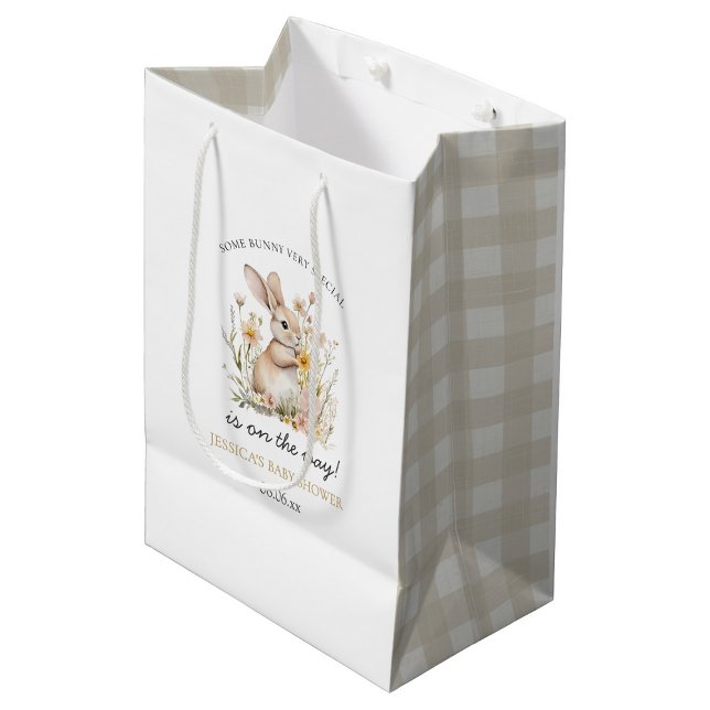 Somebunny Special Wildflowers Spring Baby Shower  Medium Gift Bag (Creator Uploaded)