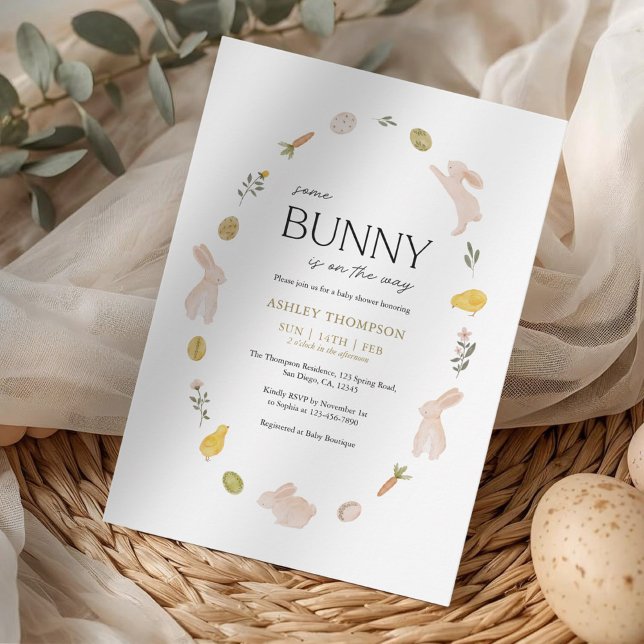 Somebunny Spring Easter Baby Shower Invitation (Creator Uploaded)