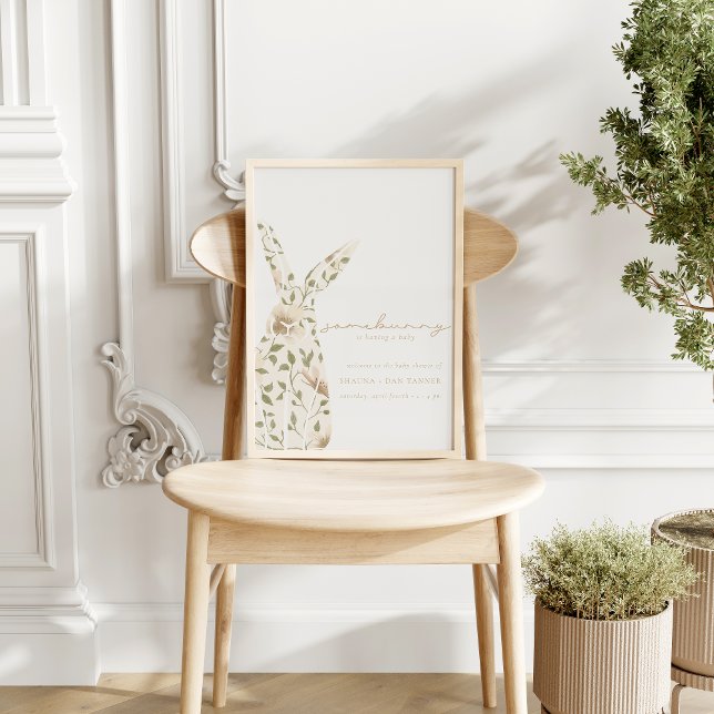 Somebunny Spring Easter Floral Baby Shower Sign (Creator Uploaded)