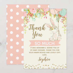 Somebunny Sweet Bunny Baby Shower Thank you Card