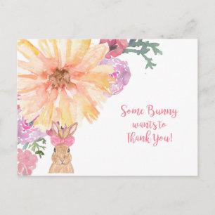 Somebunny Thank You Postcard - Birthday or Easter