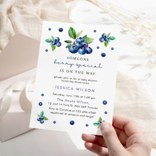 Someone Berry Special Baby 1st Birthday Blueberry Invitation