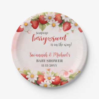 Someone Berry Sweet Is On The Way Baby Shower Paper Plate