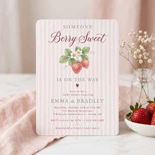 Someone Berry Sweet Is on the Way Girl Baby Shower Invitation