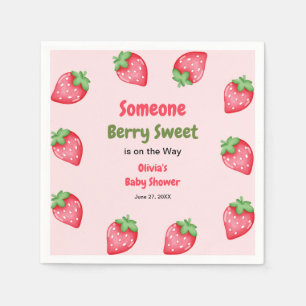 Someone Berry Sweet Pink Strawberry Baby Shower Napkin