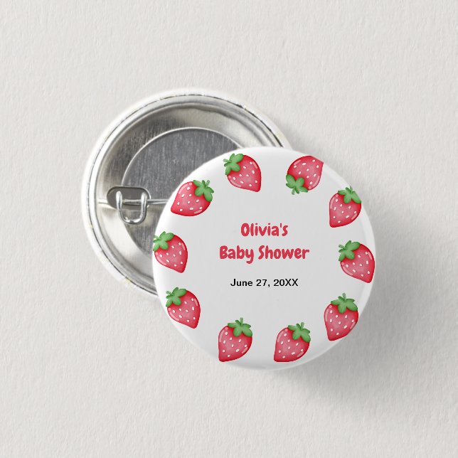 Someone Berry Sweet Strawberry Baby Shower Favour  3 Cm Round Badge (Front & Back)