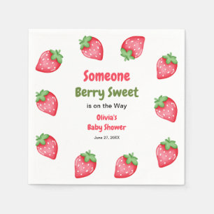 Someone Berry Sweet Strawberry Baby Shower Napkin