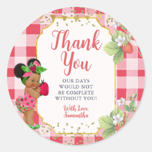 Someone Berry Sweet Strawberry Girl Thank You Classic Round Sticker