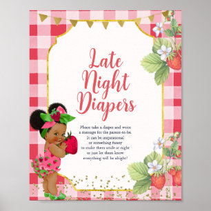 Someone Berry Sweet Strawberry Late Night Diapers Poster