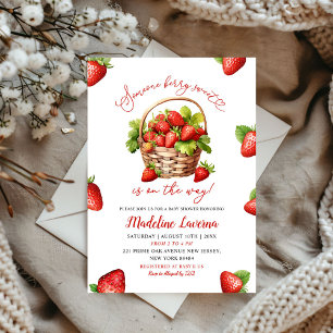 Someone Berry Sweet Strawberry Theme Baby Shower Invitation