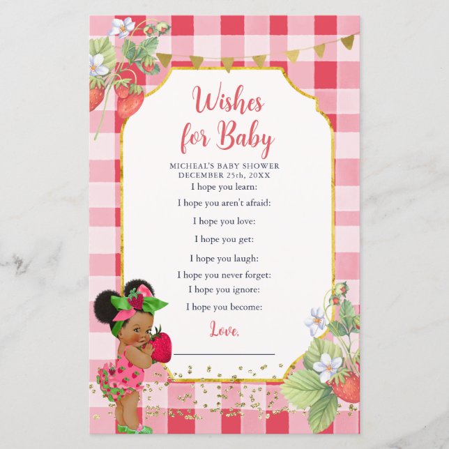 Someone Berry Sweet Strawberry Wishes for Baby (Front)