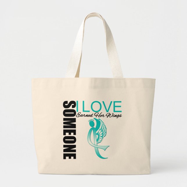 Someone I Love Earned Her Wings Large Tote Bag (Front)