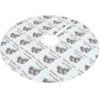 Someone I love has autism (multi) Brushed Polyester Tree Skirt