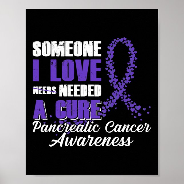 Someone I Love Needed A Cure Pancreatic Cancer Awa Poster (Front)