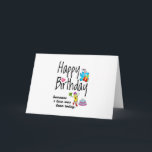 Someone I love was born today. Birthday Wishes Card<br><div class="desc">Happy Birthday to you. Someone I love was born today. Funny and cute Birthday design with lovely teddy bear holding a gift and a funny pencil writing the birthday wishes. A perfect match for clothing.</div>