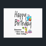 Someone I love was born today - Birthday Wishes Postcard<br><div class="desc">Happy Birthday to you. Someone I love was born today. Funny and cute Birthday design with lovely teddy bear holding a gift and a funny pencil writing the birthday wishes. A perfect match for clothing.</div>