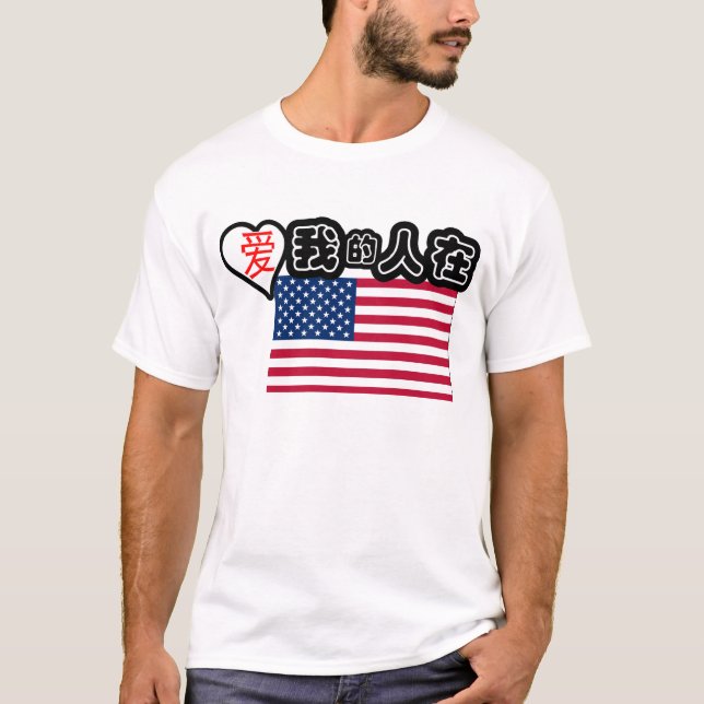 Someone in America loves me! (Chinese symbols) T-Shirt (Front)