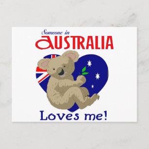 Someone in Australia Loves Me  Koala Postcard