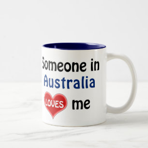 Someone in Australia loves me Two-Tone Coffee Mug
