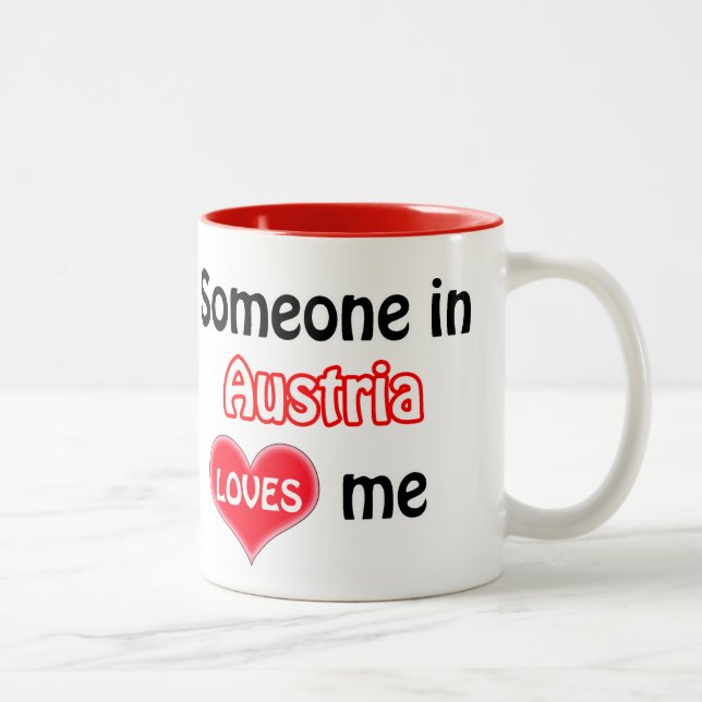 Someone in Austria loves me Two-Tone Coffee Mug (Right)