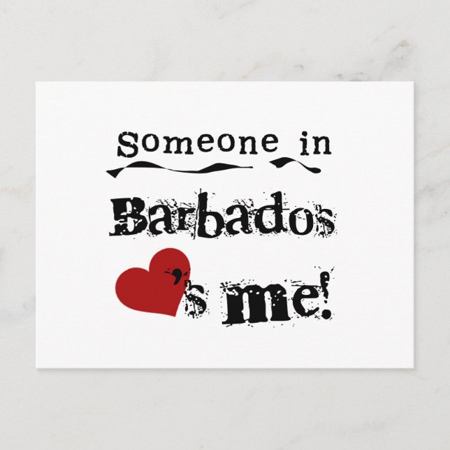 Someone In Barbados Loves Me Postcard (Front)
