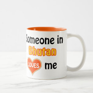 Someone in Bhutan loves me Two-Tone Coffee Mug
