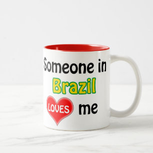 Someone in Brazil loves me Two-Tone Coffee Mug