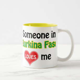 Someone in Burkina Faso loves me Two-Tone Coffee Mug