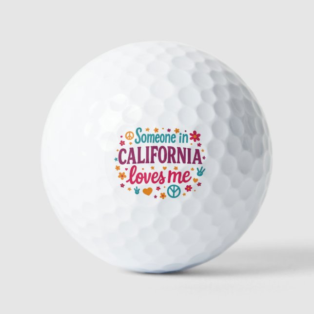 Someone in California Loves Me Funny Gifts Golf Balls (Front)
