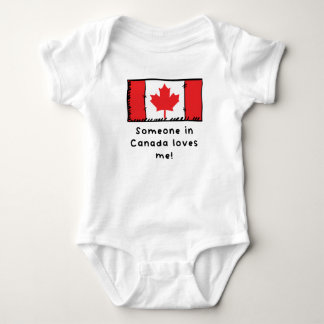 Someone in Canada Loves Me Canadian Flag Baby Bodysuit