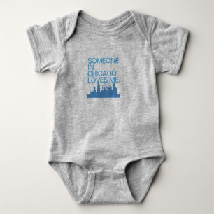 Someone In Chicago Loves Me Skyline Baby Bodysuit