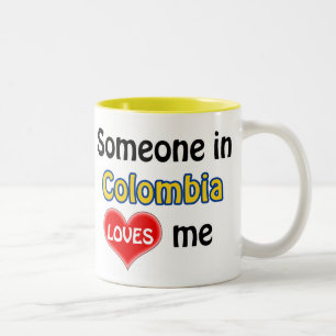 Someone in Colombia loves me Two-Tone Coffee Mug