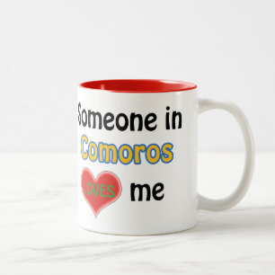 Someone in Comoros loves me Two-Tone Coffee Mug