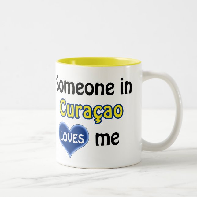 Someone in Curaçao loves me Two-Tone Coffee Mug (Right)