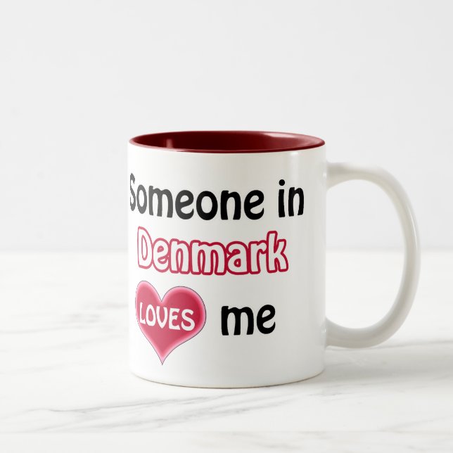 Someone in Denmark Loves me Two-Tone Coffee Mug (Right)